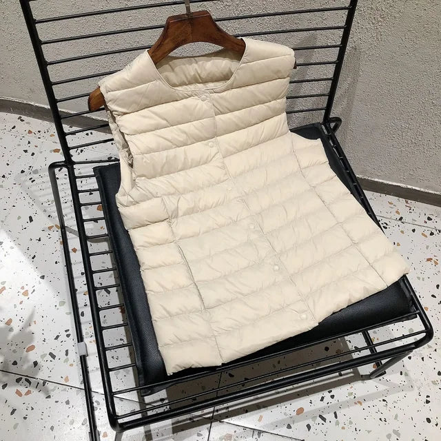 Damen Steppweste Warm Und Elegant