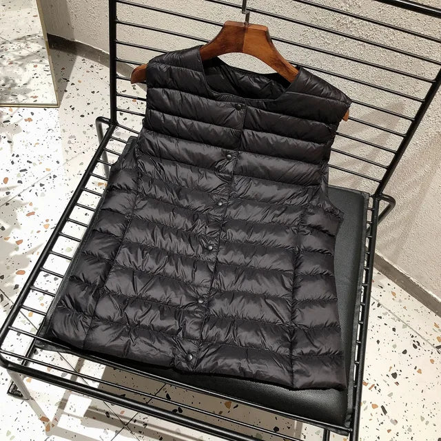 Damen Steppweste Warm Und Elegant