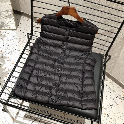 Damen Steppweste Warm Und Elegant