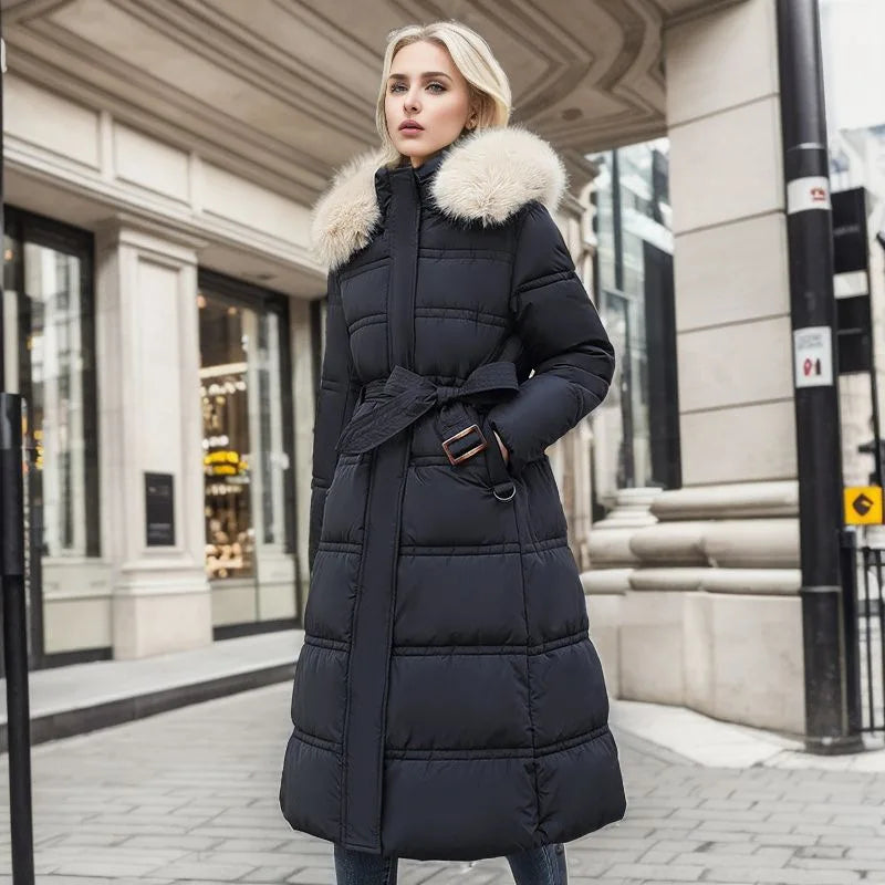 Eleganter Damen-Parka Lange Winterjacke