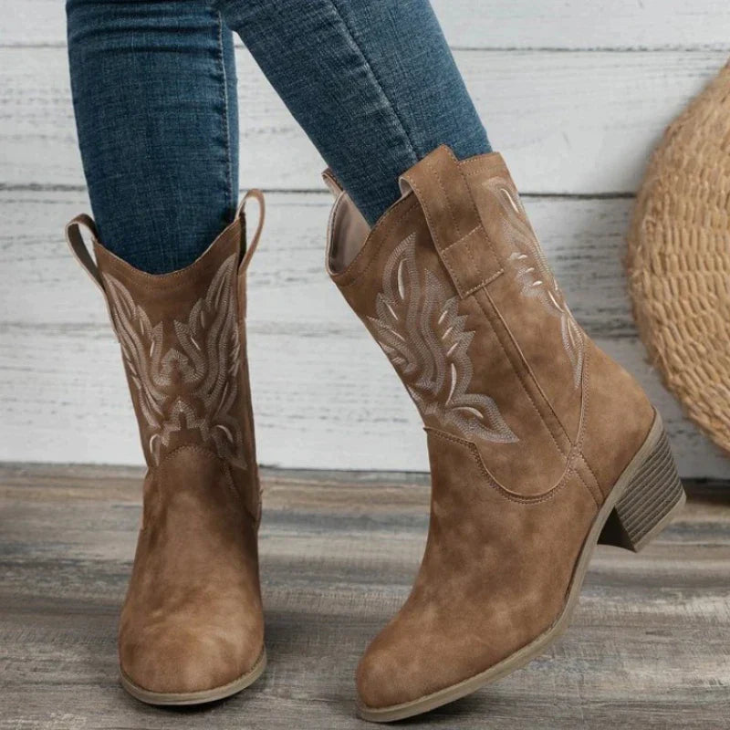Elegante Stiefel Frauen Western Style - IdealeKleiden