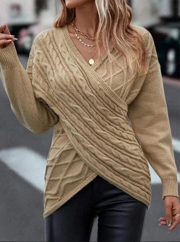 Weicher Pullover V-Ausschnitt Damen - IdealeKleiden