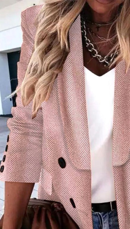 Herbst Blazer Damen Elegant Langarm - IdealeKleiden