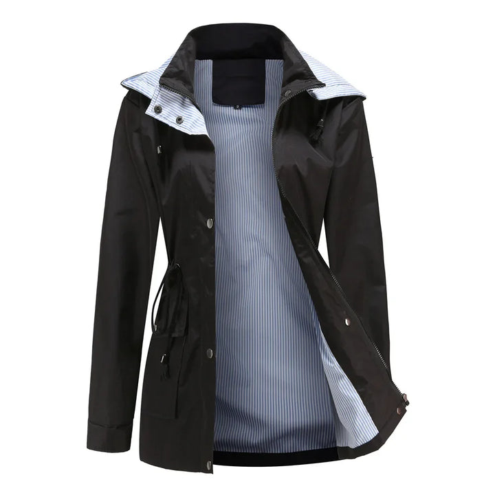 Wasserfeste Damenwindjacke Mit Abnehmbarer Kapuze