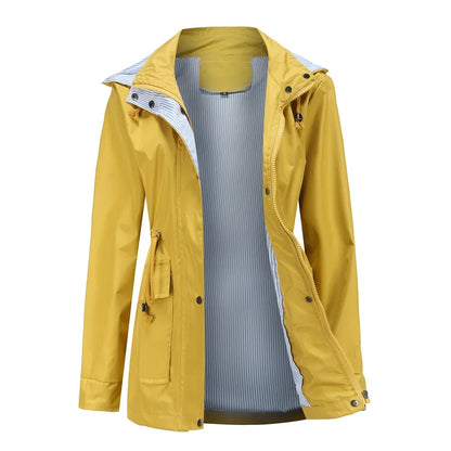 Wasserfeste Damenwindjacke Mit Abnehmbarer Kapuze