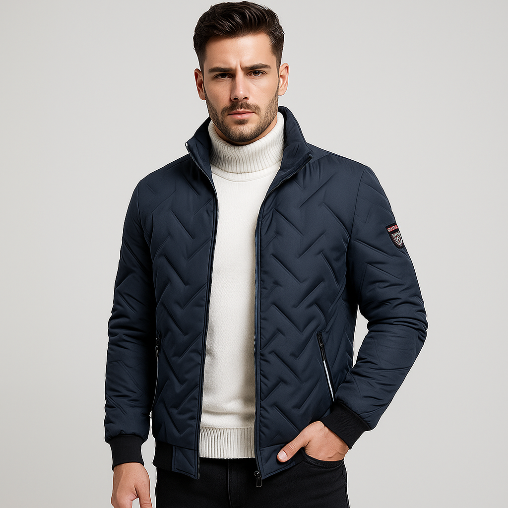 Herren Winterjacke Gepolstert Reißverschluss