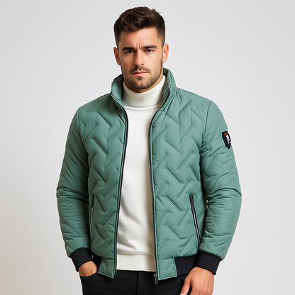 Herren Winterjacke Gepolstert Reißverschluss