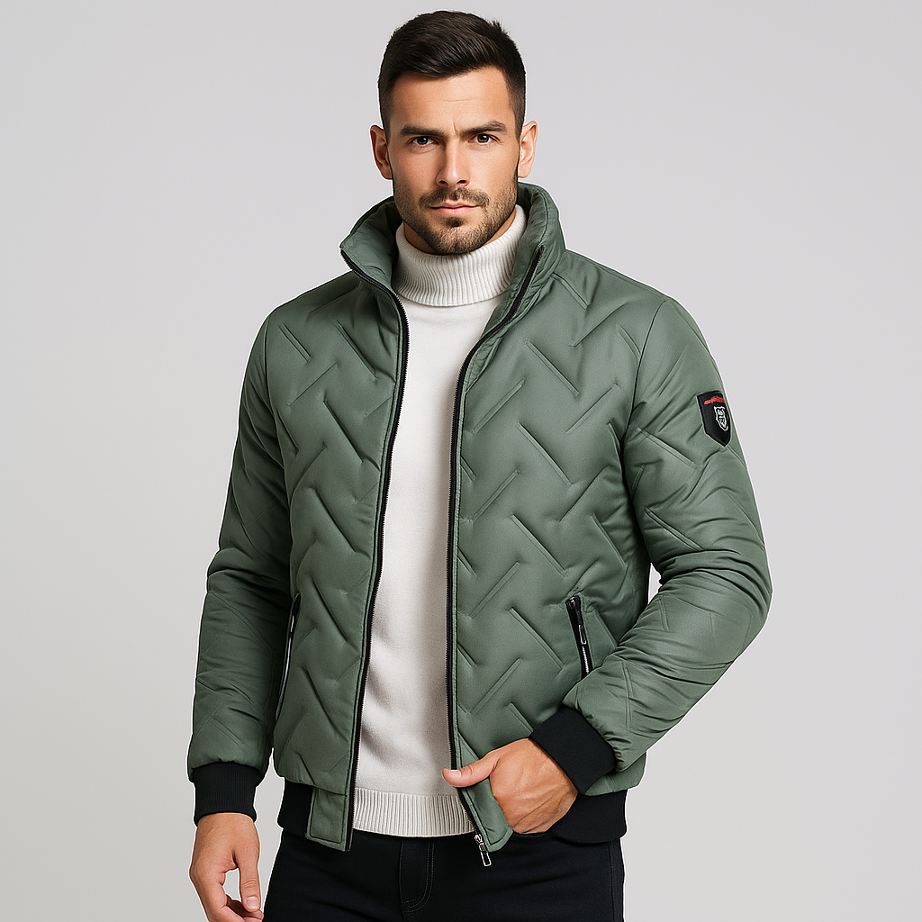 Herren Winterjacke Gepolstert Reißverschluss - IdealeKleiden