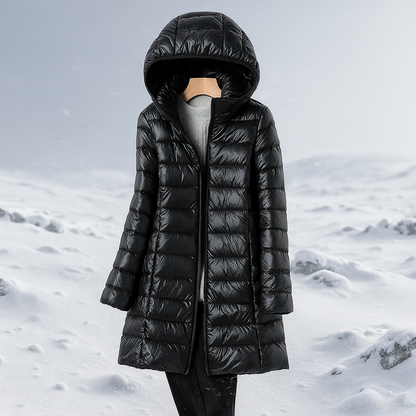 Stylischer Steppmantel Damen Kapuze Warm