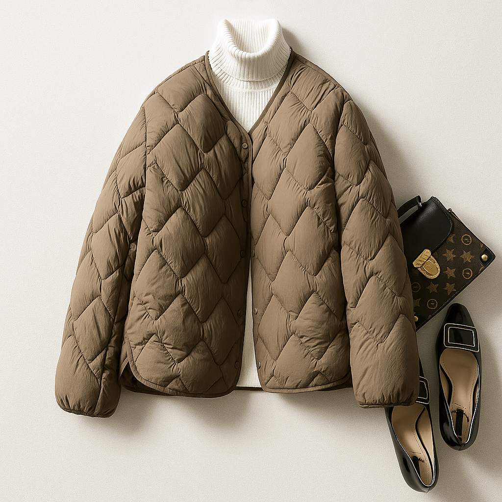 Damen Winterjacke Warm Gesteppt Leicht