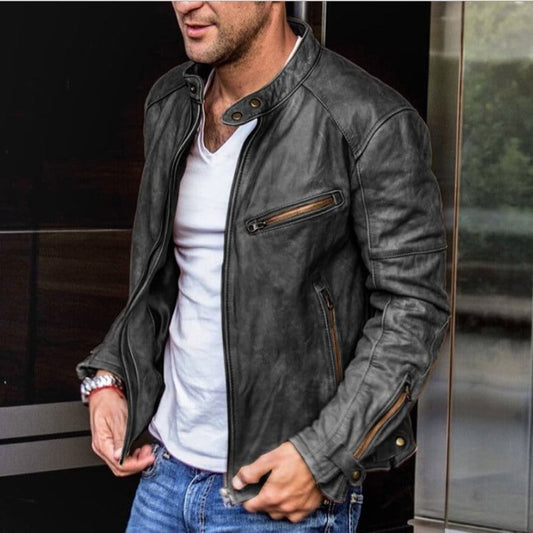 Herren Lederjacke Maßanfertigung - Klassischer Biker Look - IdealeKleiden