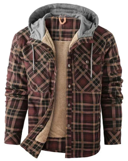 Herren Outdoor-Jacke Kariert Isoliert Wasserfest