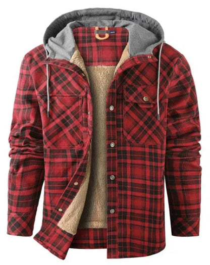 Herren Outdoor-Jacke Kariert Isoliert Wasserfest