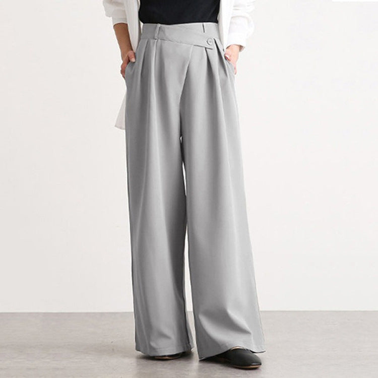 Damen Hose Elegant Weit Faltensaum