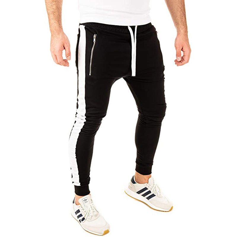 Herren Jogginghose Sportlich Elastisch Mit Reißverschluss Taschen