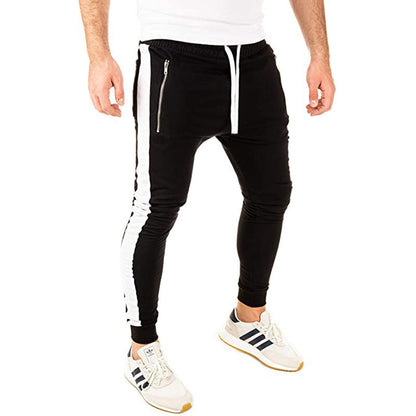 Herren Jogginghose Sportlich Elastisch Mit Reißverschluss Taschen