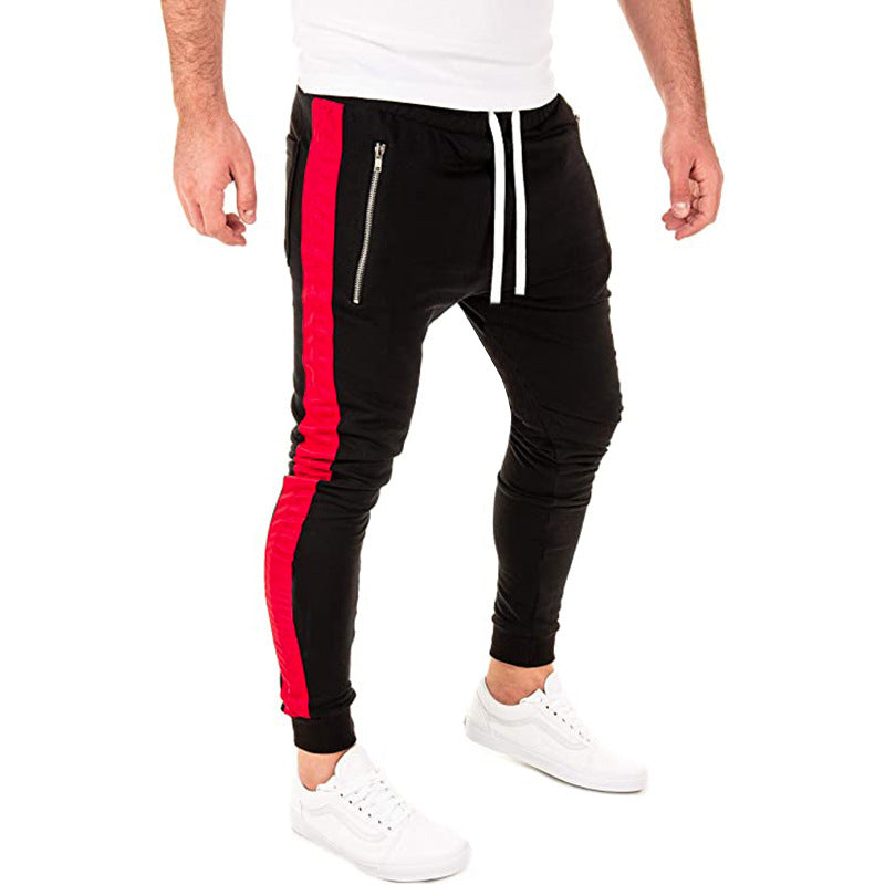 Herren Jogginghose Sportlich Elastisch Mit Reißverschluss Taschen