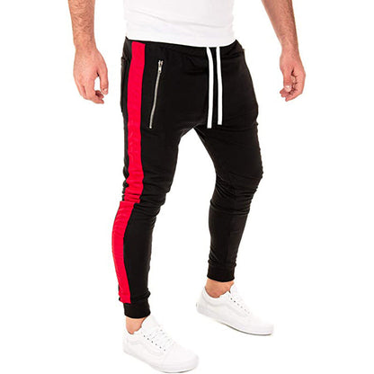 Herren Jogginghose Sportlich Elastisch Mit Reißverschluss Taschen