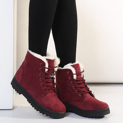 Stylische Knöchelstiefel Wildleder Schnürung
