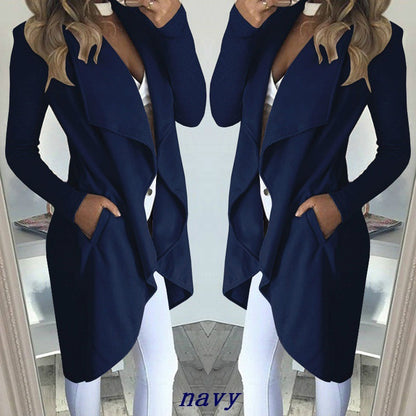 Slim Fit Windbreaker Jacke Einfarbig Lange