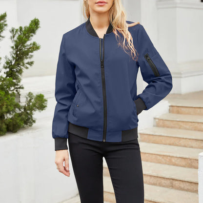 Modische Bomberjacke Frauen Lässig Stil
