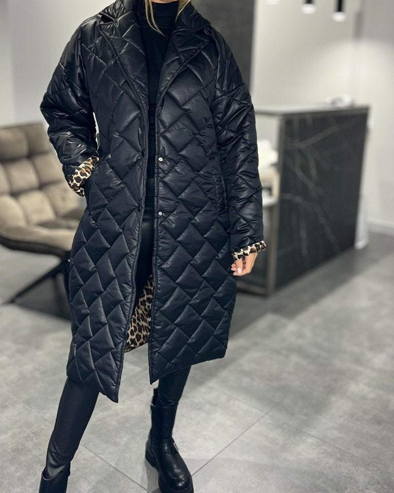 Bequemer Baumwoll Mantel Mittellang Relaxed Fit - IdealeKleiden