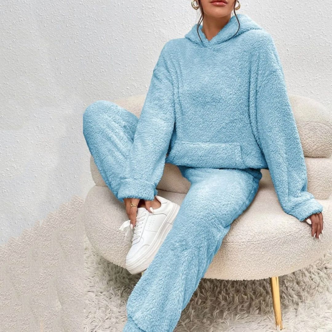 Damen Frühlingsshop Cozy Kapuzenanzug Set - IdealeKleiden