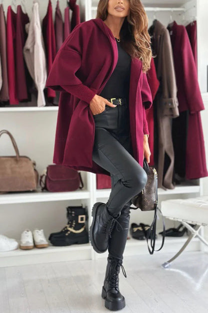 Kapuzenjacke Damen Lockere Fit Lange Ärmel - IdealeKleiden