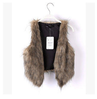 Damen Mode Weste Kunstfell Trendy Schnitt