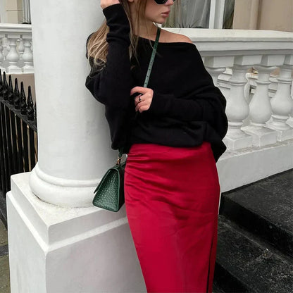Stylisher Pullover Asymmetrisch Geschnürt