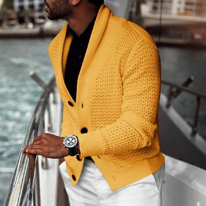 Herren Strickjacke Elegantes Design Schalkragen