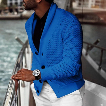 Herren Strickjacke Elegantes Design Schalkragen