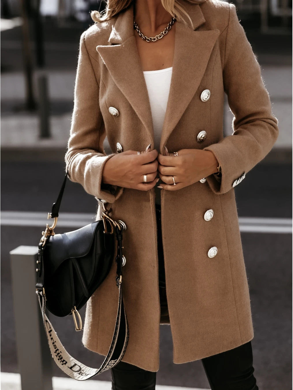Eleganter Damenblazer Mantel Taillierte Passform Wollqualität