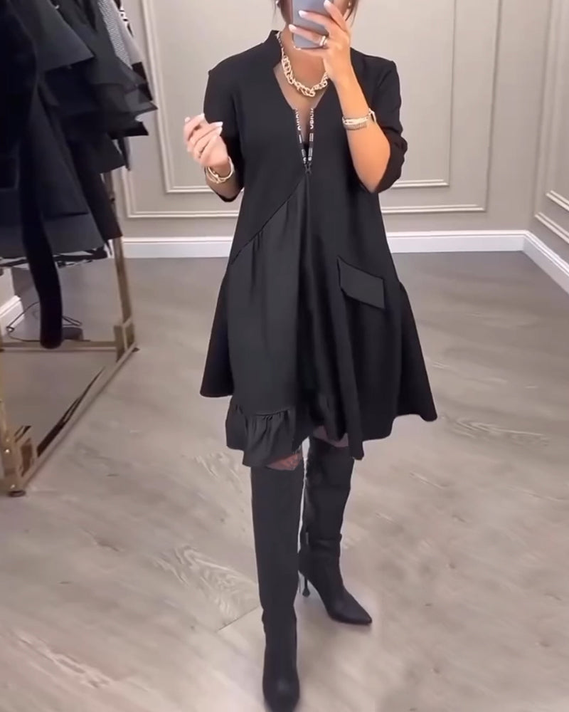 Elegante Kleidung mit V-Ausschnitt und Künstlerstil