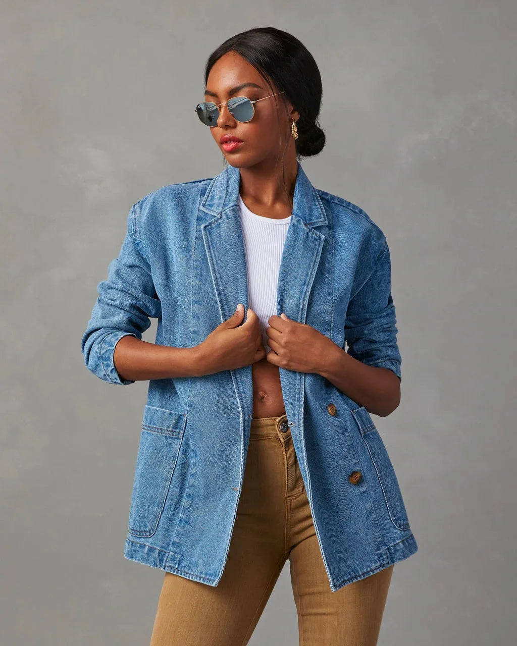 Stylische Jeansjacke Damen Blazer