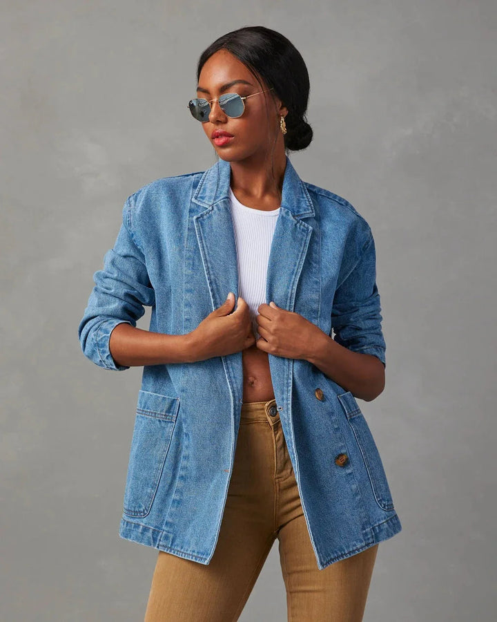 Stylische Jeansjacke Damen Blazer