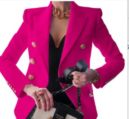 Damen Blazer Elegant Goldknöpfe Business Look