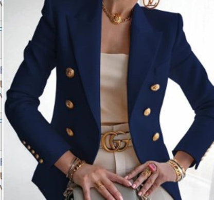 Damen Blazer Elegant Goldknöpfe Business Look