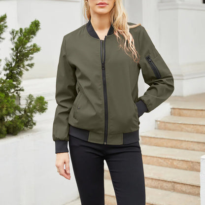 Modische Bomberjacke Frauen Lässig Stil