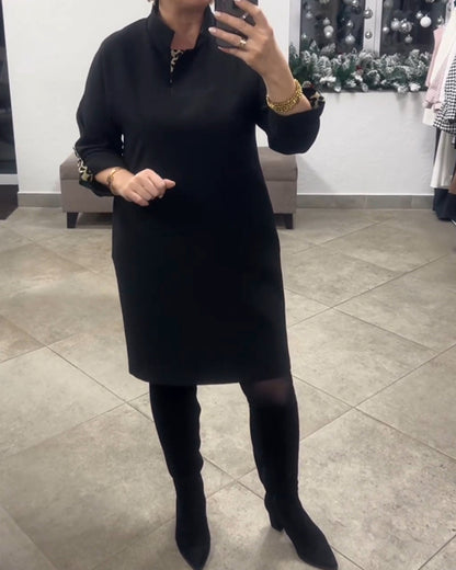 Elegantes Kleid mit Stehkragen Chic