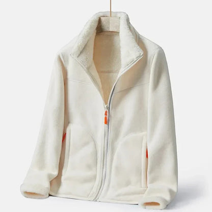 Zweireihige Damen Fleecejacke Warm Elegant