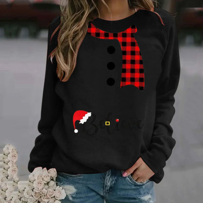 Weihnachtspullover Damen Langarm Modal Weich