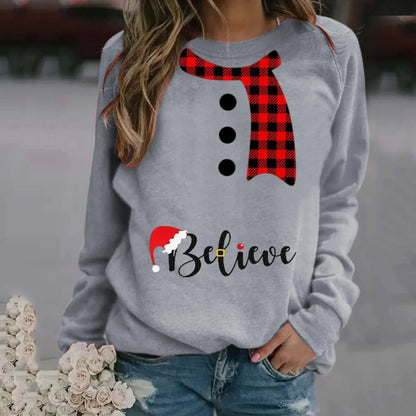 Weihnachtspullover Damen Langarm Modal Weich