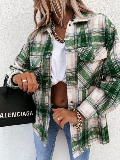 Große Flanell-Shirtjacke Karo Übergröße