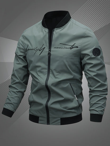 Stylische Herren Bomberjacke mit Monogramm Stickerei