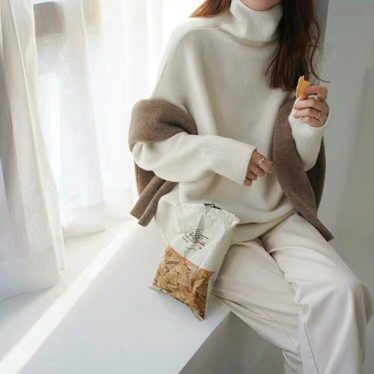 Damen Oversized Pullover Weich Angenehm Tragen