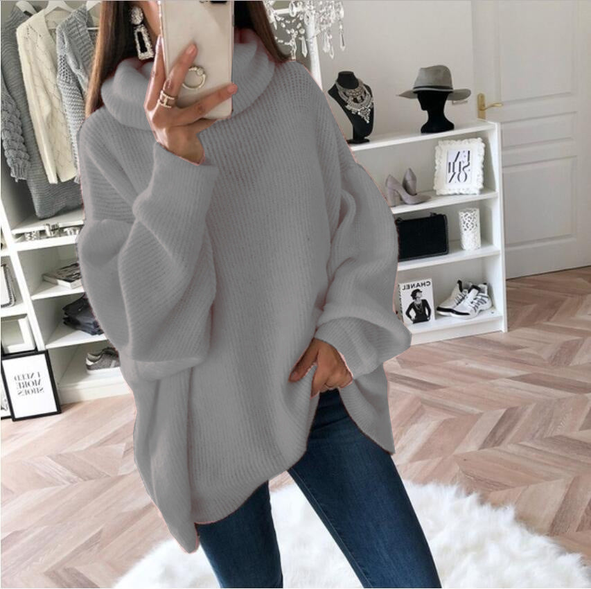 Damen Strickpullover Bequem Weite Passform