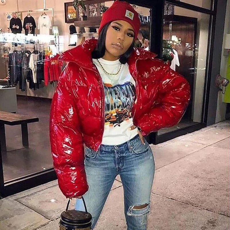 Elegante Damen Lederjacke mit Daunenfüllung
