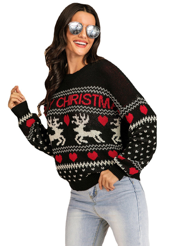 Weihnachtspullover Rentier Motiv Strickdesign