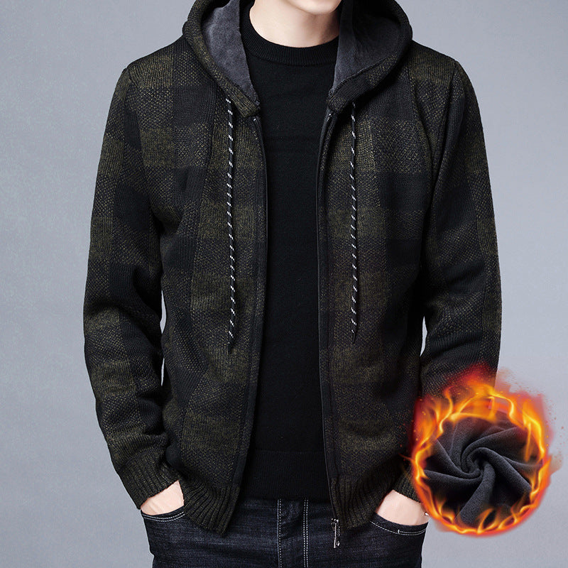 Herren Sweatjacke Warm Wollgemisch Bequem